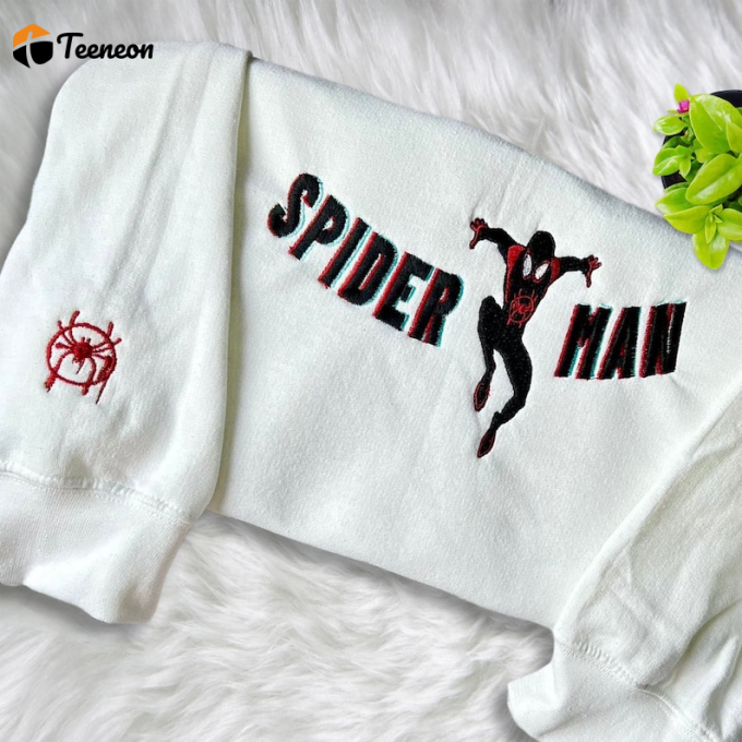 Miles Morales Embroidered Shirt: Stylish And Iconic Marvel Design For Ultimate Fans! 1