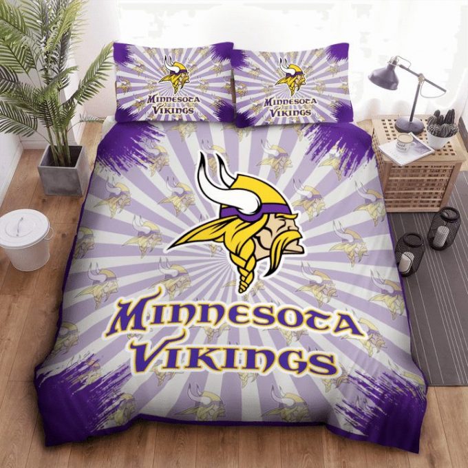 Minnesota Vikings Light Purple Bedding Set Gift For Fans - Perfect Gift For Fans! 1