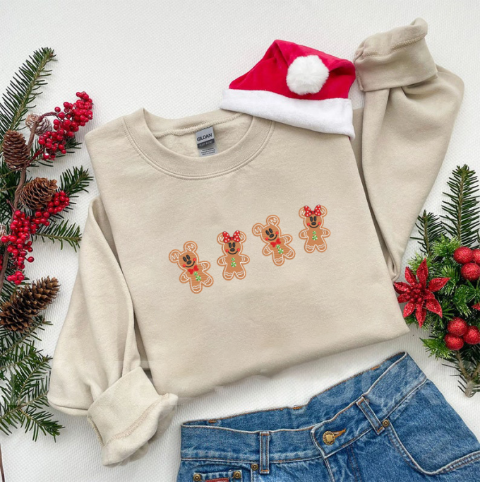 Minnie Gingerbread Embroidered Sweatshirt: Festive Style With Disney Magic! 3