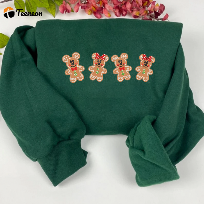 Minnie Gingerbread Embroidered Sweatshirt: Festive Style With Disney Magic! 1