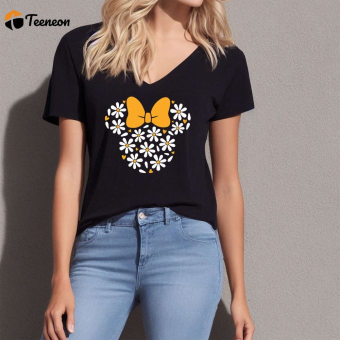 Minnie Mouse T-Shirt: Disney Shirt For Girls Flower Birthday &Amp;Amp; Party Shirt Perfect Disney Trip &Amp;Amp; Autumn Vibes Ideal Birthday Gift Fall Themed Shirt 1