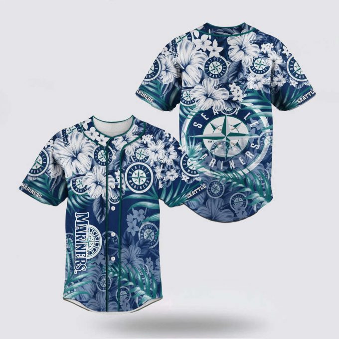 Mlb Seattle Mariners Baseball Jersey With Flower Design For Fans Jersey 2