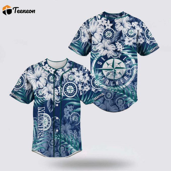 Mlb Seattle Mariners Baseball Jersey With Flower Design For Fans Jersey 1