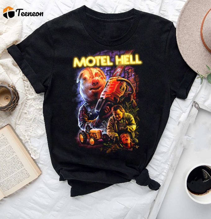 Motel Hell Checking Out Is Hell T-Shirt: Vintage Horror Movie Shirt Scary Fan Gift 1