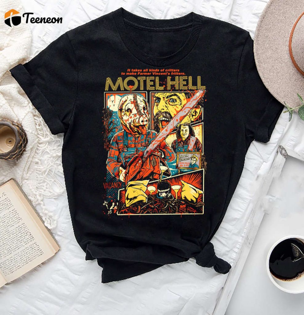 Motel Hell Critter Fritters T-Shirt: Vintage Horror Movie Shirt For Fans - Scary Movie Shirt Fan Gifts 2