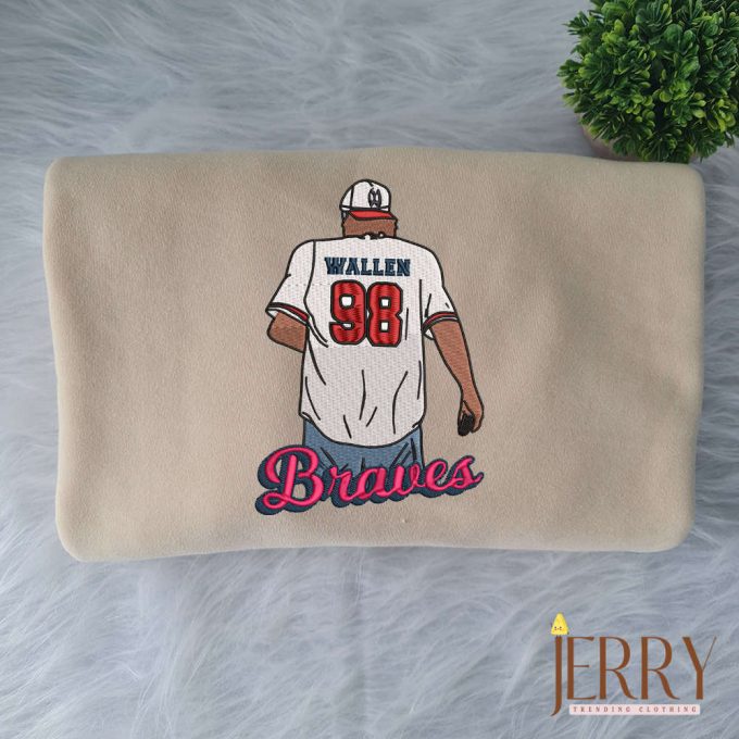 Stay Trendy With Music Song 98 Braves Morgan Wallen Embroidered Sweatshirt - Limited Edition Merchandise 2