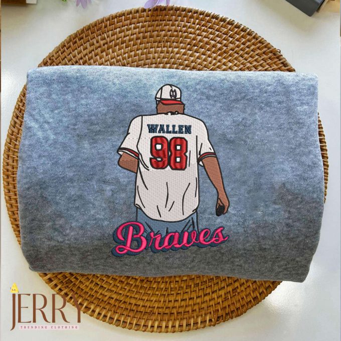 Stay Trendy With Music Song 98 Braves Morgan Wallen Embroidered Sweatshirt - Limited Edition Merchandise 3