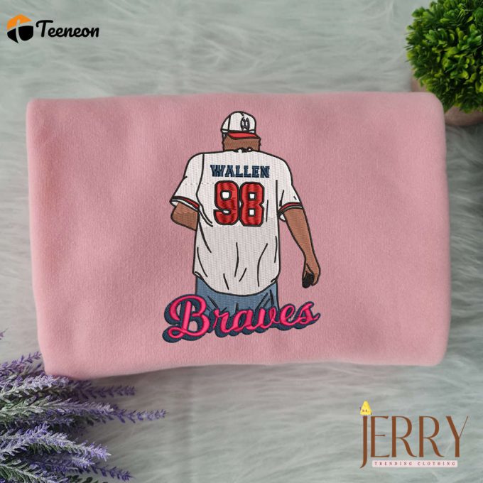 Stay Trendy With Music Song 98 Braves Morgan Wallen Embroidered Sweatshirt - Limited Edition Merchandise 1