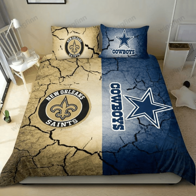 New Orleans Saints X Cowboys Bedding Set Gift For Fans: Perfect Gift For Fans 1