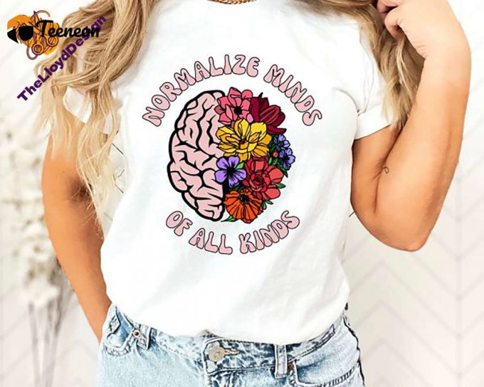 Normalize Minds: Autism Unisex Shirt Mental Health Vintage Tee Inclusion &Amp;Amp; Neurodiversity 1