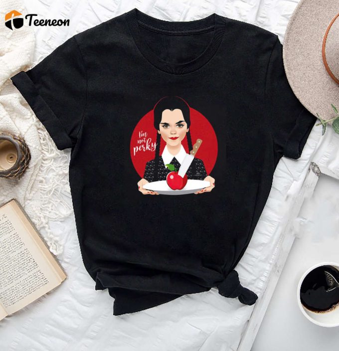 Not Perky Wednesday Addams Vintage T-Shirt - Halloween Shirt Addams Family Tv Series 1