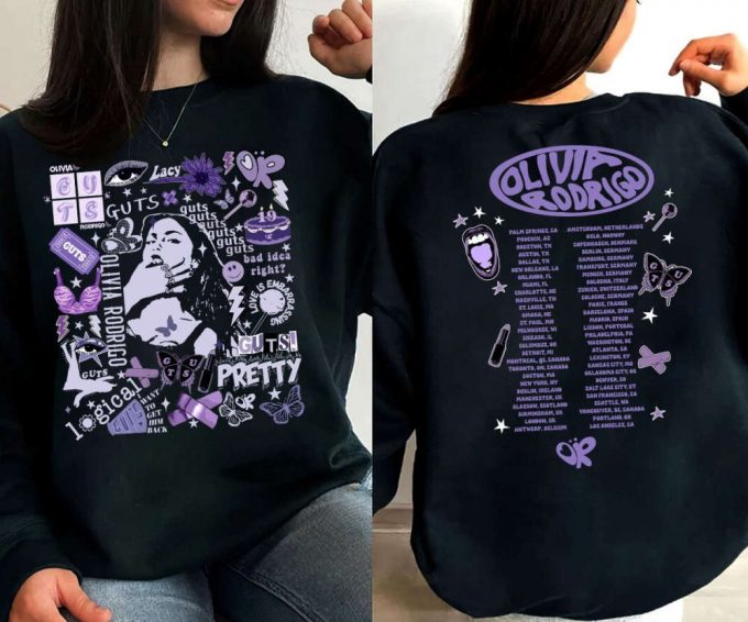 Olivia Rodrigo Guts Tour 2024 Sweatshirt: Shop Guts World Tour Shirt T-Shirt Sweater &Amp; Music Shirt 2