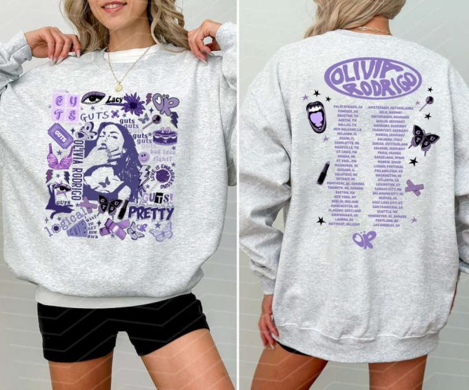 Olivia Rodrigo Guts Tour 2024 Sweatshirt: Shop Guts World Tour Shirt T-Shirt Sweater &Amp; Music Shirt 3