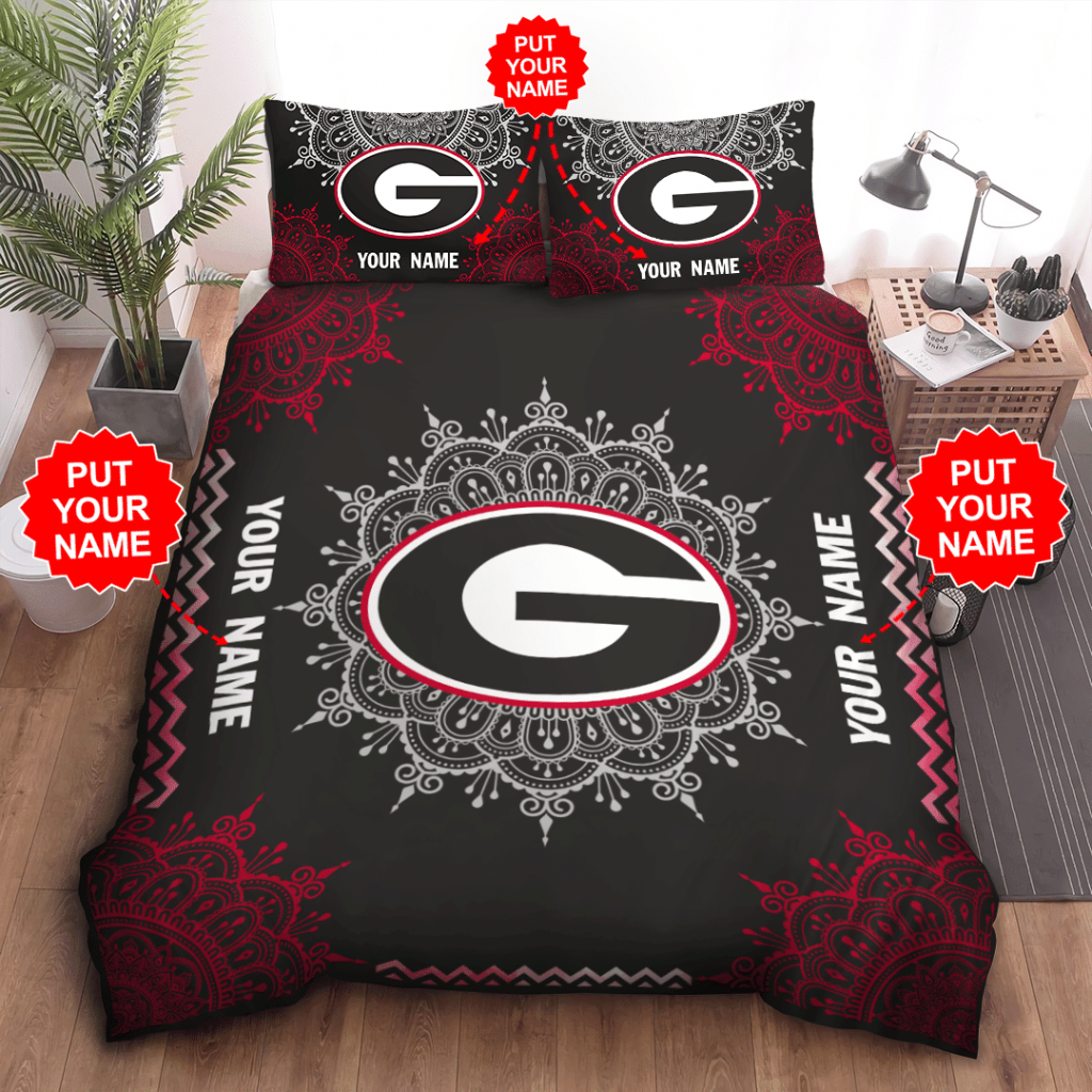 Georgia Bulldogs Mandala Bedding Set Gift For Fans: Personalized 3D Print Gift For Fans - Black 2