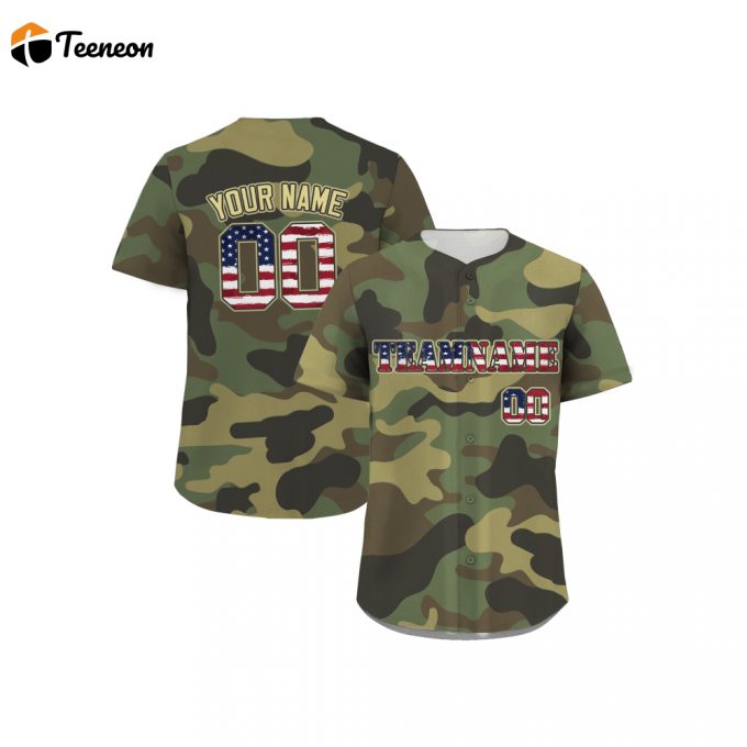 Stand Out On The Field With Personalized Printed Camo Baseball Jersey - Perfect Gifts For Baseball Fans! Customizable Teamname Name Number - Shop Now For Men Women Youth! 1