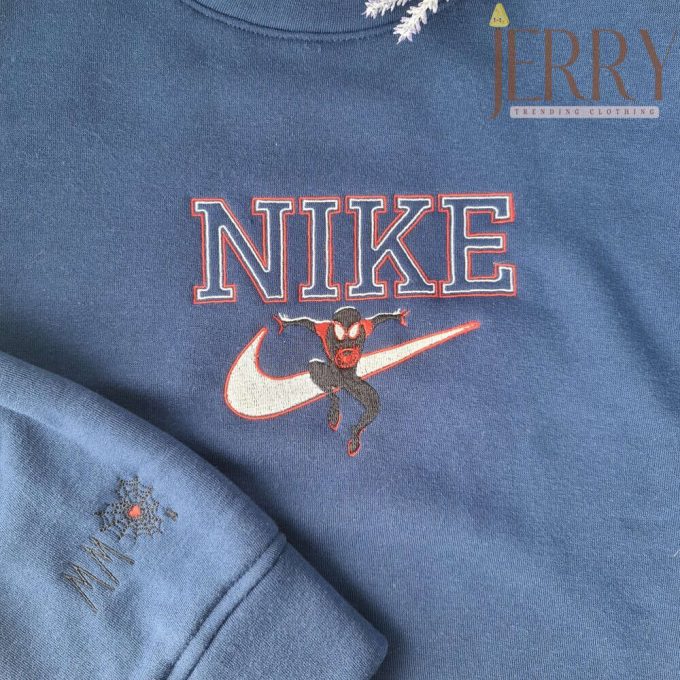 Spider Man Nike Embroidered Sweatshirt - Personalized &Amp; Perfect Halloween Gift For Couples 2