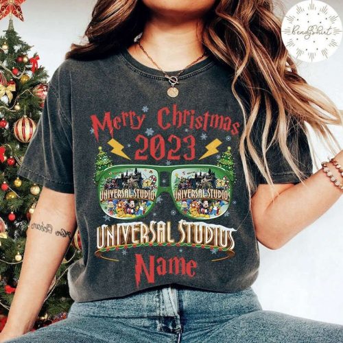 Get Festive with Personalized Universal Studios Merry Christmas 2023 Shirt – Limited Edition Design!