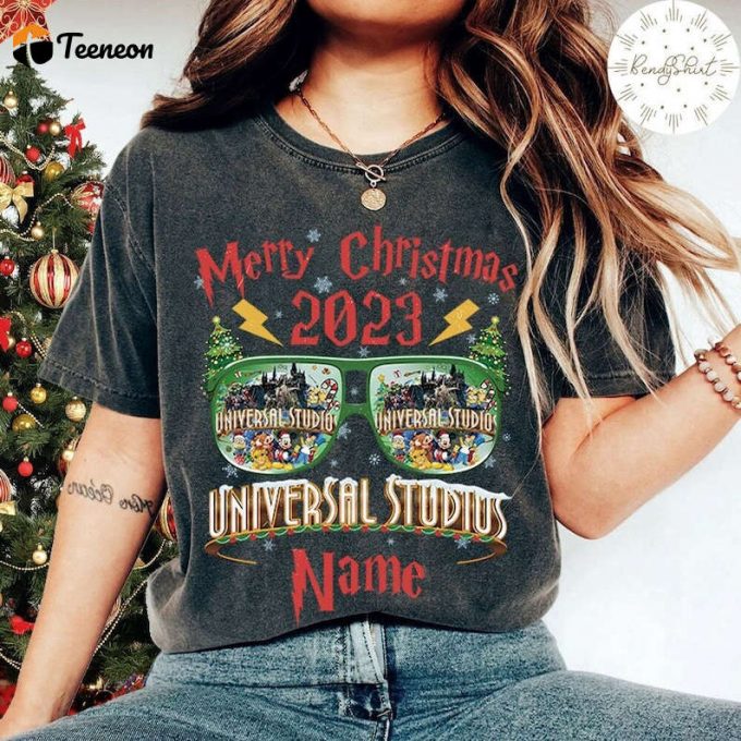 Get Festive With Personalized Universal Studios Merry Christmas 2023 Shirt - Limited Edition Design! 1