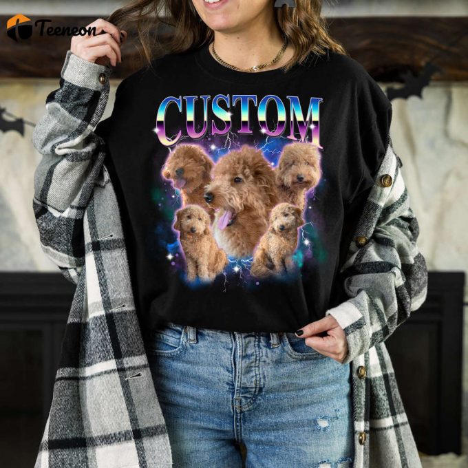 Vintage Pet Shirt: Custom Cat &Amp;Amp; Dog Comfort Colors Tee - Retro 90 S Style - Personalize With Pet Photo - For Pet Lovers 1