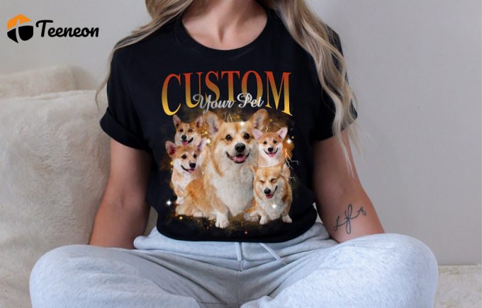 Vintage Pet Custom Shirt: Cat &Amp;Amp; Dog Comfort Tee Retro 90 S Bootleg Graphic Personalized Pet Photo 1