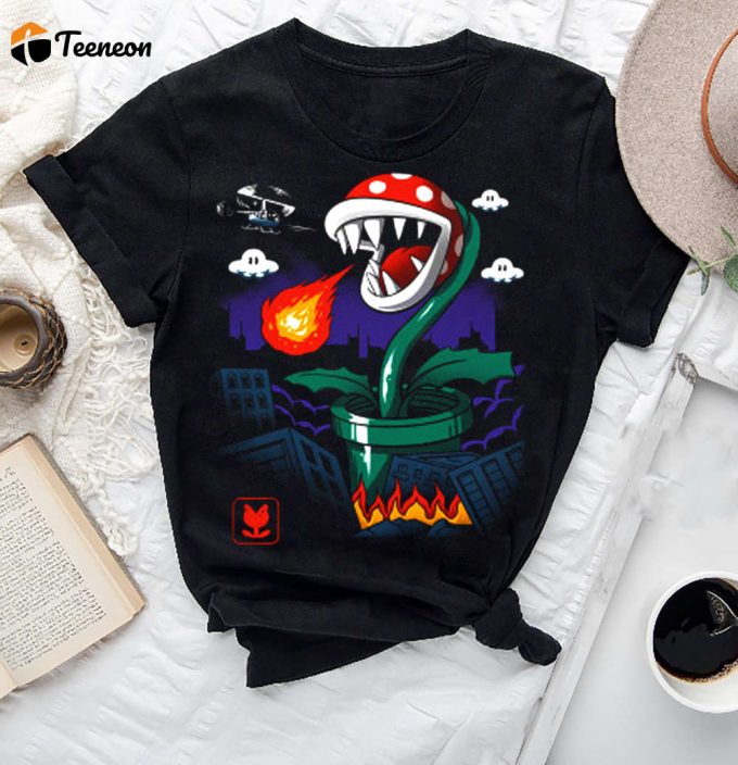 Piranha Kaiju T-Shirt: Super Mario Bros Plant Shirt Vintage &Amp;Amp; Fan Gift 1