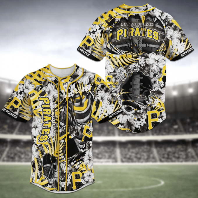 Pittsburgh Pirates Mlb Baseball Jersey Shirt With Skeleton Design 2