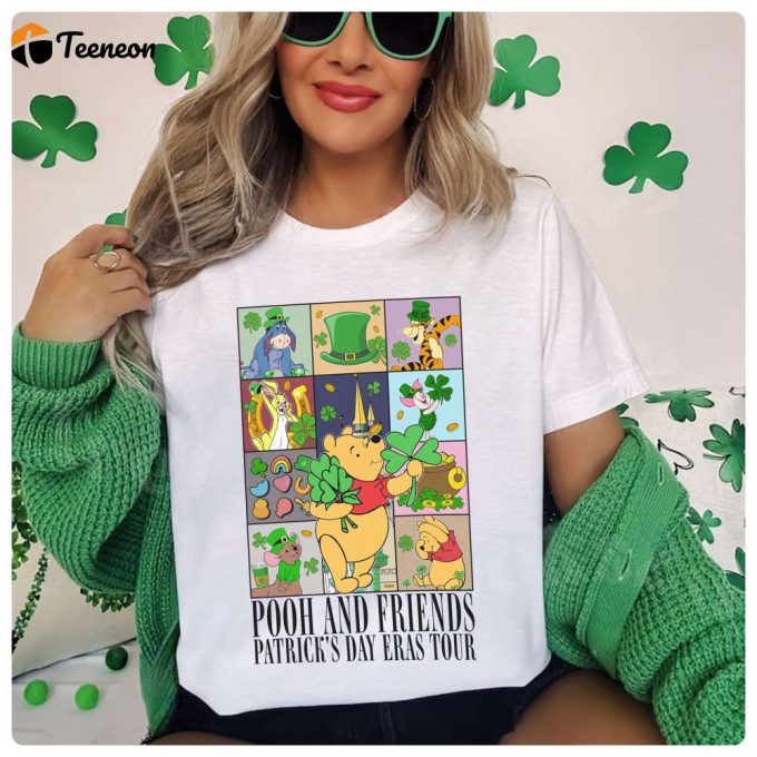 Pooh St Patricks Day Eras Tour Shirt: Irish Shamrock Happy Patricks Day Merch 1