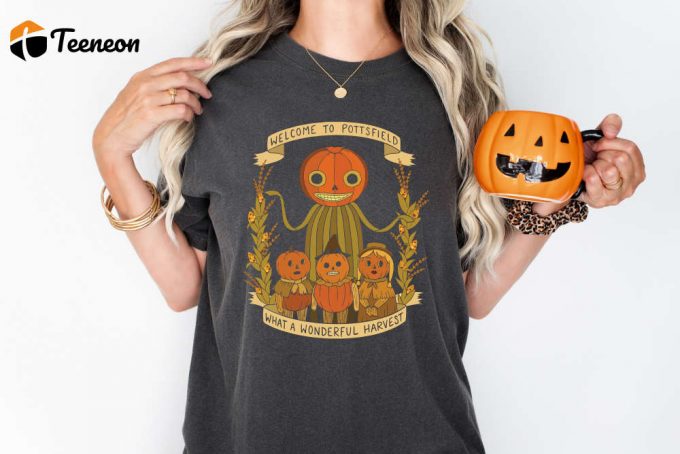 Pottsfield Harvest Festival Shirt - Autumn Tshirt With Vegetables Skeleton Apparels &Amp;Amp; Pumpkin 1