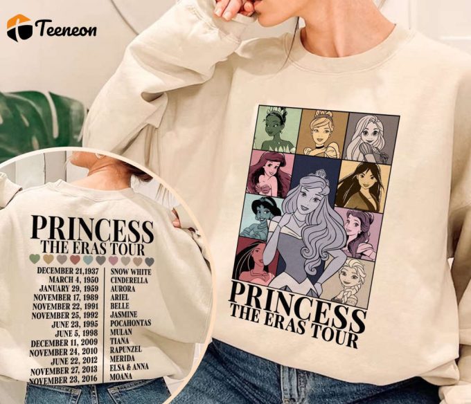 Disneyland Princess Tour Tee: Princess Eras Characters Shirt For Girls - Perfect Birthday Gift 1