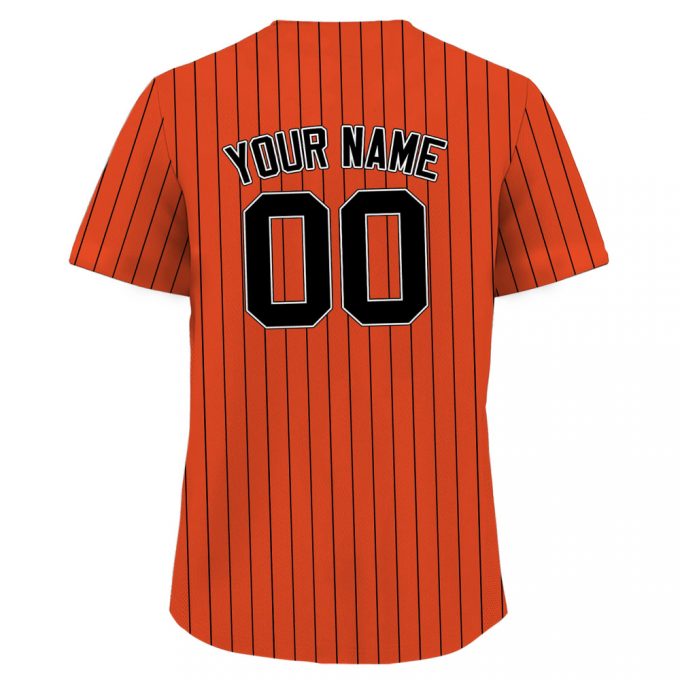 Custom Printed Orange Black Pinstripe Baseball Jersey - Personalized Teamname Name &Amp; Number Men Women Youth Sizes Perfect Baseball Fan Gifts! 2