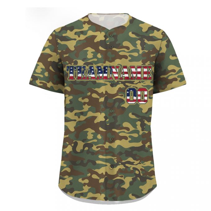 Get Your Custom Printed Personalized Brown Camo Baseball Jersey With Teamname Name Number - Perfect Gifts For Baseball Fans! Premium Custom Jerseys Shirt For Men Women &Amp; Youth 2