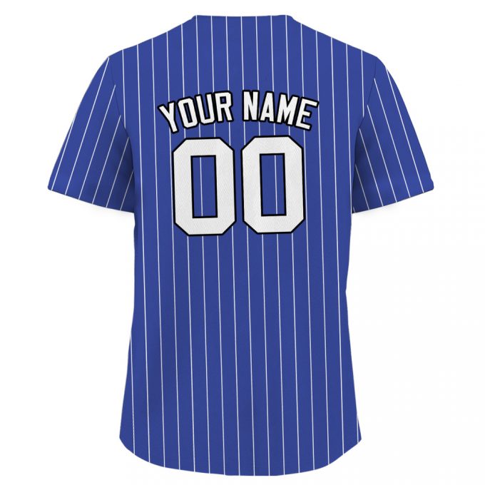 Custom Printed Royal Blue White Pinstripe Baseball Jersey Personalized Teamname Name Number Jersey Shirt For Men Women Youth Ideal Gift For Baseball Fans 2