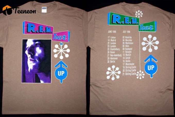 R E M 1999 Up Tour T-Shirt - Authentic Retro Rock Concert Shirt 1