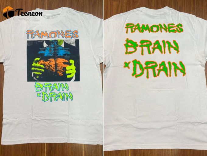 Vintage Ramones Brain Drain Tour 89 T-Shirt: Iconic Punk Band Shirt 1