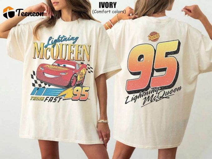 Retro Lightning Mcqueen Number Back Shirt - Disney Cars Land Tee Pixar Cars Shirt 1