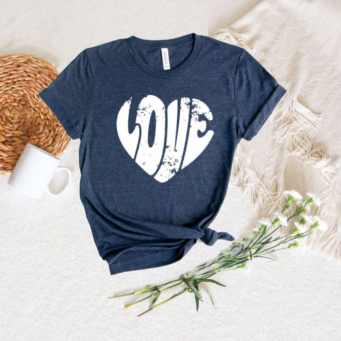 Retro Love Heart Valentines Day Shirt - Cute Trendy Gift For Women - Heart Shirt Love T-Shirt 2