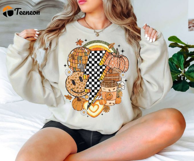 Retro Thanksgiving Fall Sweatshirt - Pumpkin &Amp;Amp; Spooky Season Shirt - Tis The Season Tee 1