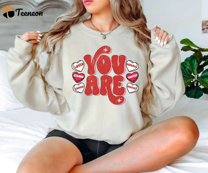 Retro Valentine S Day Shirt: Self Love You Are Enough Positive Vibes &Amp;Amp; Love Yourself 1