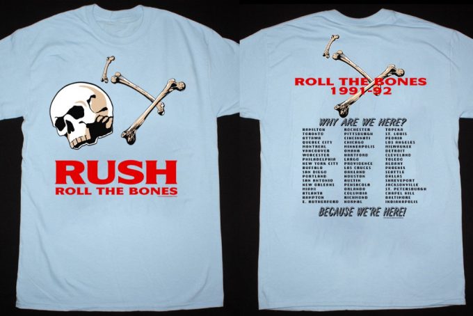 Roll The Bones 1991-92 T-Shirt: Rush Band Tee For The Ultimate Rush Roll The Bones Tour Experience 2