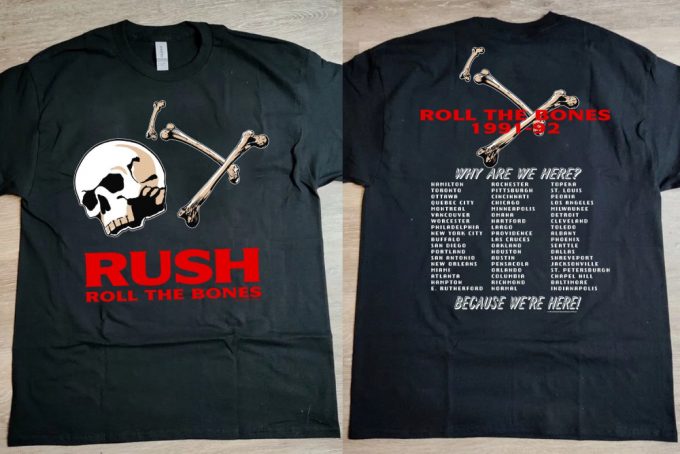 Roll The Bones 1991-92 T-Shirt: Rush Band Tee For The Ultimate Rush Roll The Bones Tour Experience 3