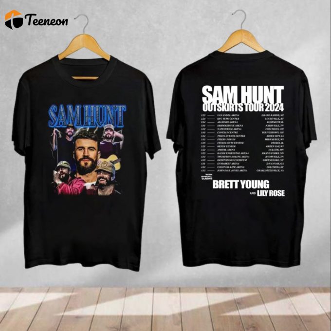 Shop Sam Hunt Outskirts 2024 Tour T-Shirt &Amp;Amp; Merch Perfect Sam Hunt Fan Gifts! 1