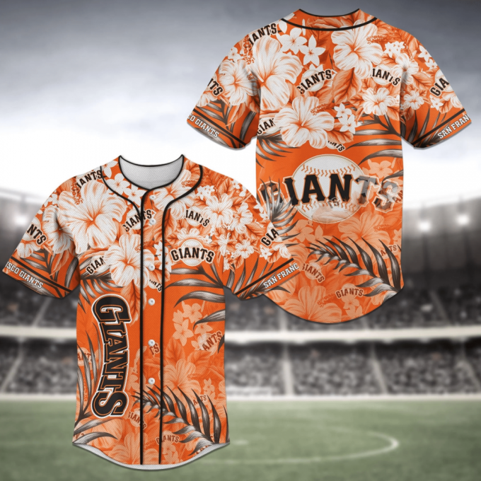 San Francisco Giants Mlb Baseball Jersey Shirt With Flower Design 2