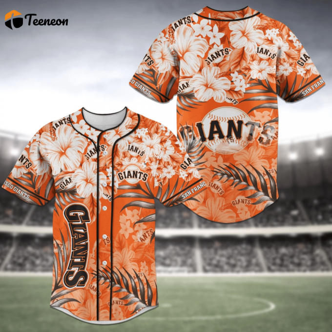 San Francisco Giants Mlb Baseball Jersey Shirt With Flower Design 1