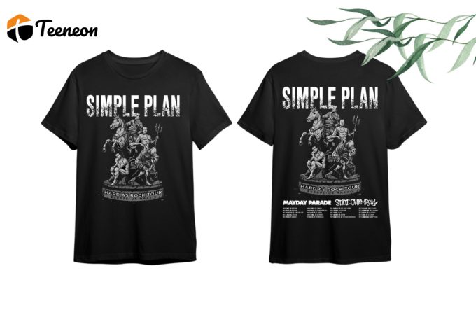 Simple Plan 2024 Uk Tour Shirt: Official Fan Merchandise For Concerts And Punk Rock Band Fans 1