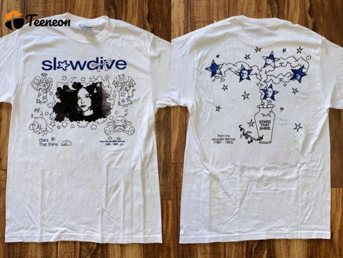 Slowdive Slouvaki T-Shirt: Stars That Shine From The Demos 1991-1993 Music Tee Tour 1993 Shirt 1