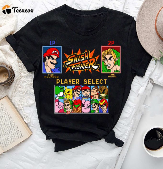 Nintendo Smash Fighter T-Shirt: Retro Game Nostalgia With Super Mario Pokemon &Amp;Amp; More! 1