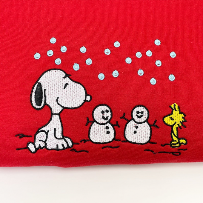 Cozy Snoopy Christmas Sweatshirt With Festive Embroidery - Perfect Holiday Gift! 3