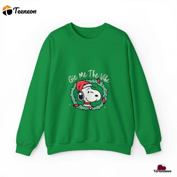 Snoopy Xmas Embroidered Sweatshirt: Festive And Cozy Apparel With Iconic Snoopy Design 1