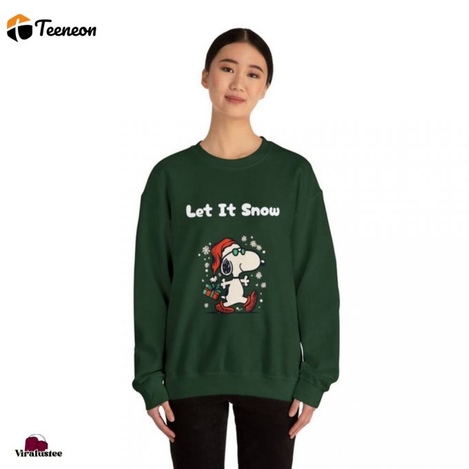 Cozy Snoopy Yellowstone Xmas Crewneck Sweatshirt - Festive Embroidered Design - Limited Edition Apparel 1