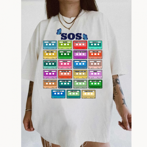 Revive Nostalgia with SOS Full Song Cassettes Shirt – Stylish & Retro Apparel